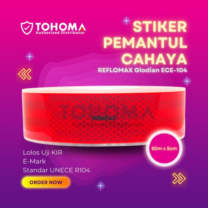 Gambar Stiker Pemantul Cahaya Reflomax Glodian ECE-104 - Red dari REFLOMAX Official Store undefined Tokopedia