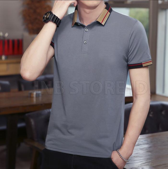 Gambar Kaos Polo Pria Lengan Pendek Combed 30s Polos Kasual Distro Terbaru - Abu-abu, L dari JNB Store ID undefined Tokopedia