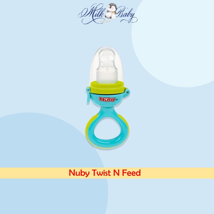 Gambar NUBY TWIST N FEED - NIBBLER SILIKON (AQUA GREEN) dari milkbabyonline undefined Tokopedia