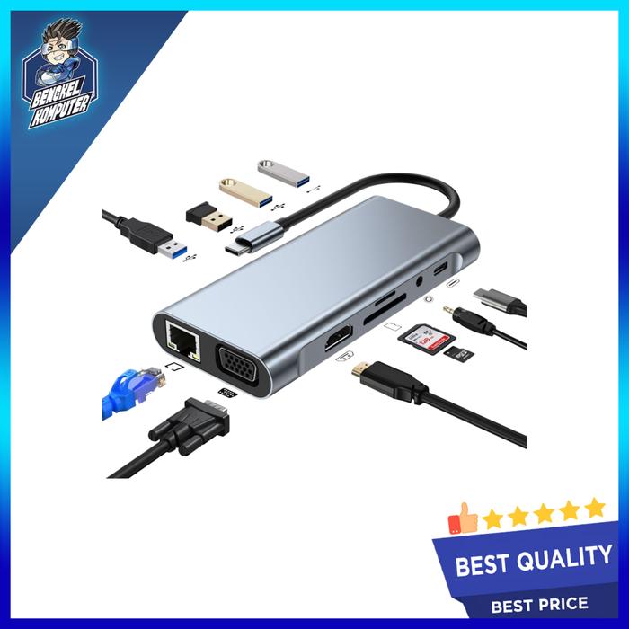 Gambar CONVERTER TYPE C TO HDTV 11 IN 1 dari bengkelkomputerptk undefined Tokopedia