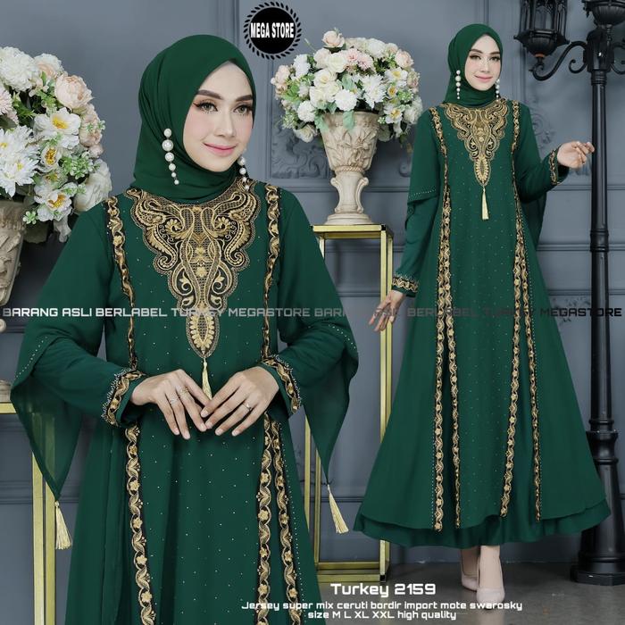 Gambar gamis abaya turkey warna 2155 2156 2157 2158 2159 megastore - 2159, M dari aulia12olshop undefined Tokopedia