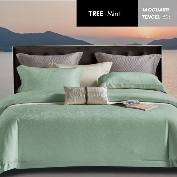 Gambar Bedcover set Sprei Tencel Sutra Single Bed 90x200 100x200 120x200 - Mint, 90x200 dari Gyatahomeliving undefined Tokopedia