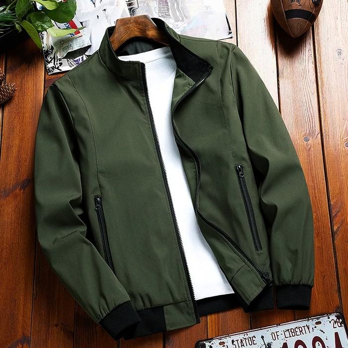 Gambar jaket bomber pria terbaru/jaket pria bahan taslan polyster/jaket keren - hijau army, M dari Gallery Jaket_NEW undefined Tokopedia