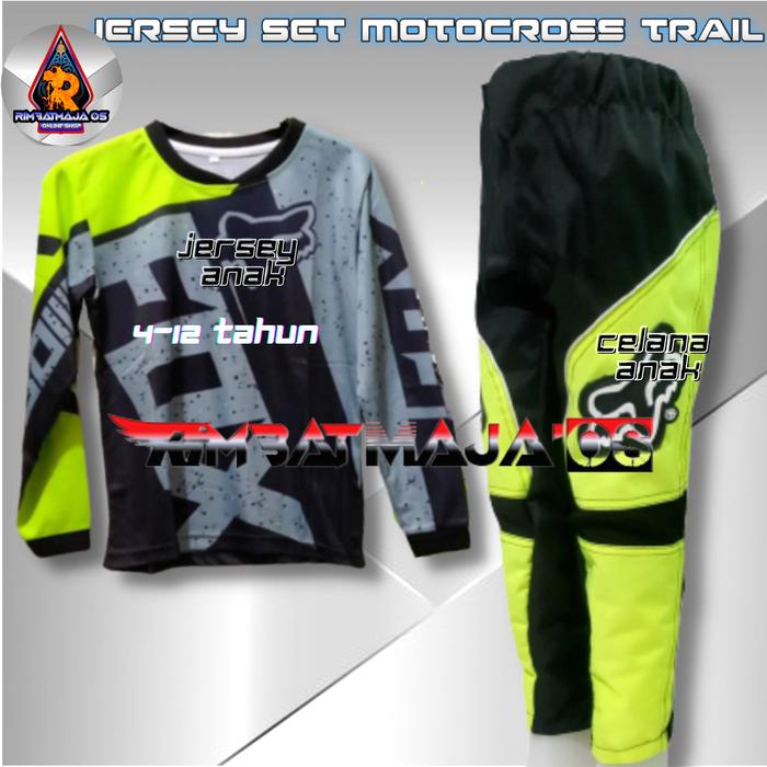 Gambar Baju motocross anak setelan Jersey set celana trail adventure trabas - Setcel 3, XL /10-12 tahun dari Askeyra Shop undefined Tokopedia