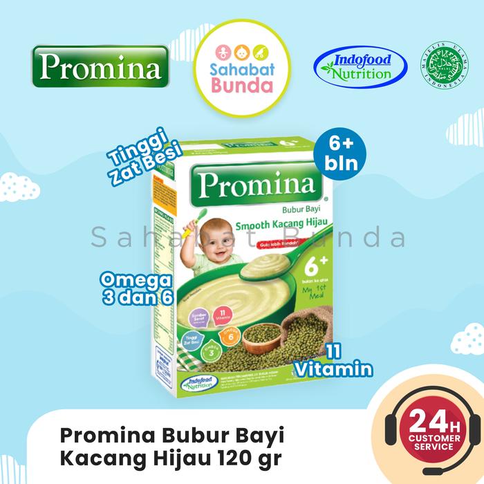 Gambar PROMINA Bubur Cereal Anak Bayi 120gr - KACANG HIJAU120 dari Sahabat.Bunda undefined Tokopedia