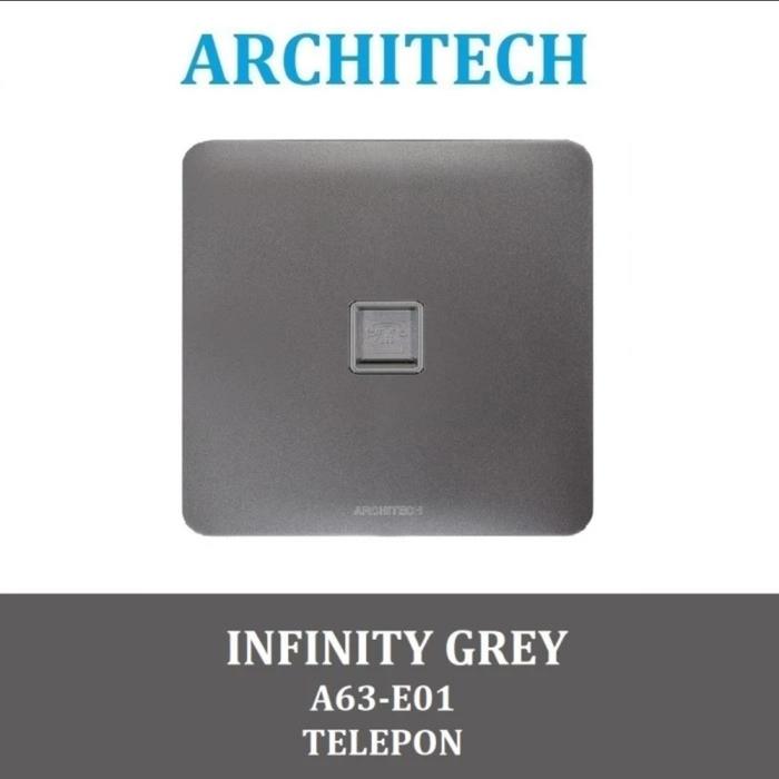 Gambar saklar sakelar stop kontak architect INFINITY GREY stopkontak ABU ABU - SOKET TELP dari eco led lighting undefined Tokopedia