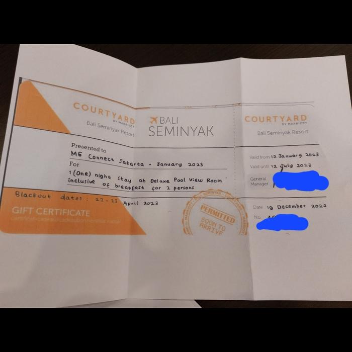 Gambar Voucher Hotel Courtyard by Marriott Resort Seminyak Bali dari susantikeyshop undefined Tokopedia