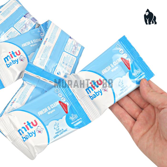 Gambar Tissue Basah Mitu Mini Pack isi 4s / Fresh & Clean Baby Wipes Kecil - Biru dari Murahtop88 undefined Tokopedia