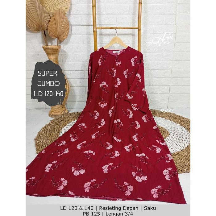 Gambar LD140 Daster Rayon SUPER JUMBO Busui Lengan 3/4 Terbaru | LT - Arni Marun dari Griy@ C@ntik undefined Tokopedia
