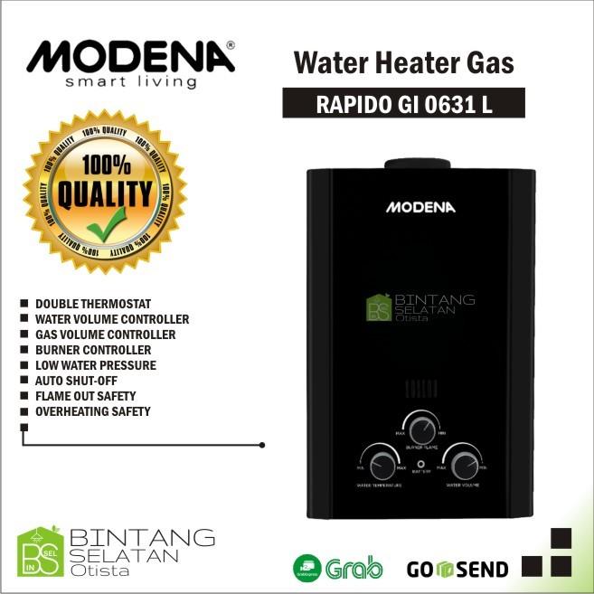 Jual WATER HEATER GAS MODENA/ PEMANAS AIR GAS MODENA GI 0631 L FREE