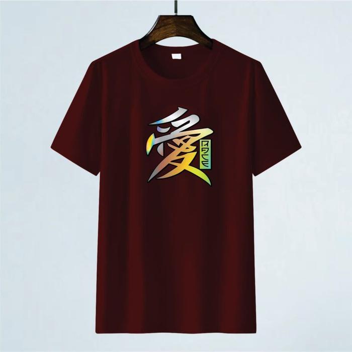 Gambar kaos pria dewasa cotton 24s size M XL XXL/jumbo - Kanji Maroon, M dari NeatShop Bandung undefined Tokopedia