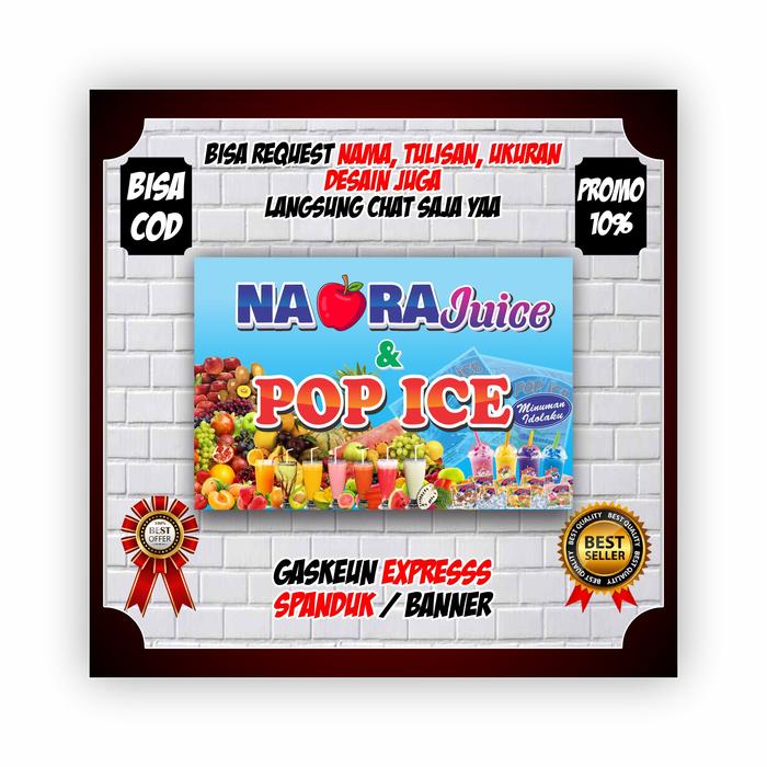 Gambar spanduk pop ice banner berkualitas design keren - 100 X 50 CM dari AFR PRINTING25 undefined Tokopedia