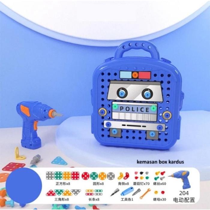 Gambar Mainan Edukasi Anak DIY Puzzle Bor / Drill Set Box - Robot dari Olive Tree Indonesia undefined Tokopedia