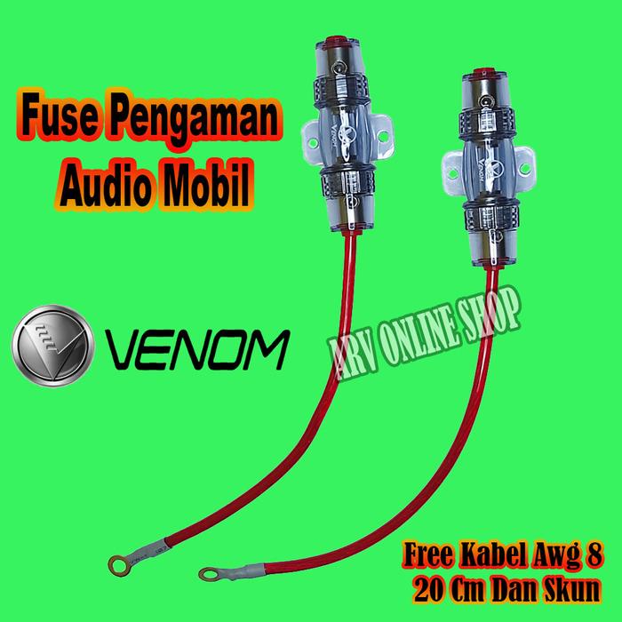 Gambar Sekering Sikring Fuse Audio Mobil Venom 100 Amp Plus Kabel 20 Cm AWG 8 dari ARV Shop Online undefined Tokopedia