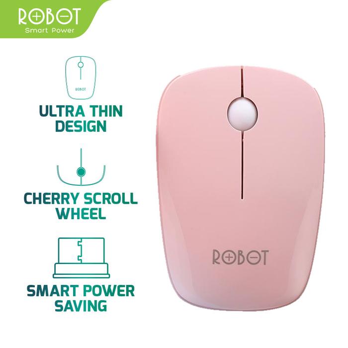 Gambar ROBOT Wireless Mouse M220 2.4g Optical USB Black White Rose Gold dari MXKomputer_NEW undefined 2 Tokopedia