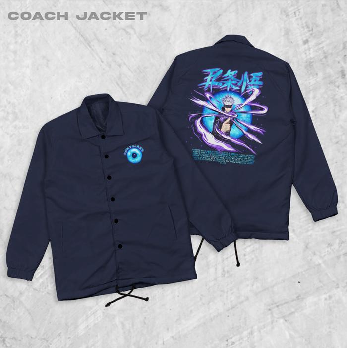 Gambar FortKlass Coach GOJO Jaket Coach Pria Outwear Unisex Parasut Jaket Baju Kain - NAVY, L dari Fortklass Kota Administrasi Jakarta Barat Tokopedia