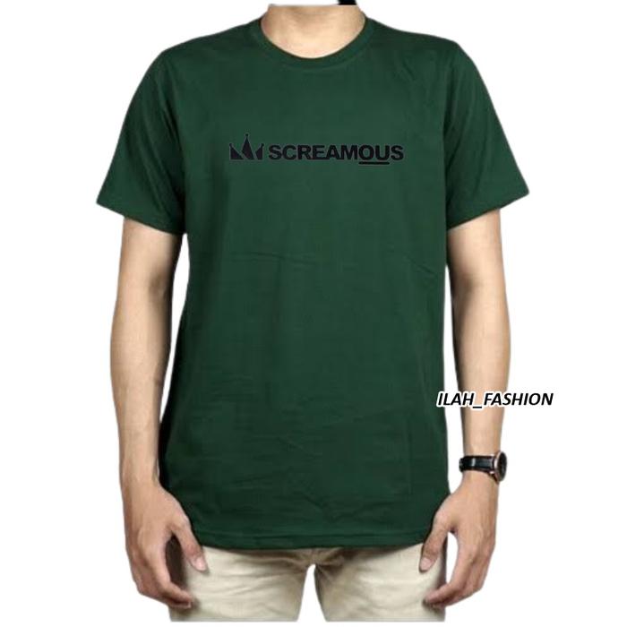 Gambar Kaos Baju Pria Lengan Pendek Terlaris / Baju Kaos Distro Harga Murah - Hijau botol, XL dari TAMUPO STORE undefined Tokopedia