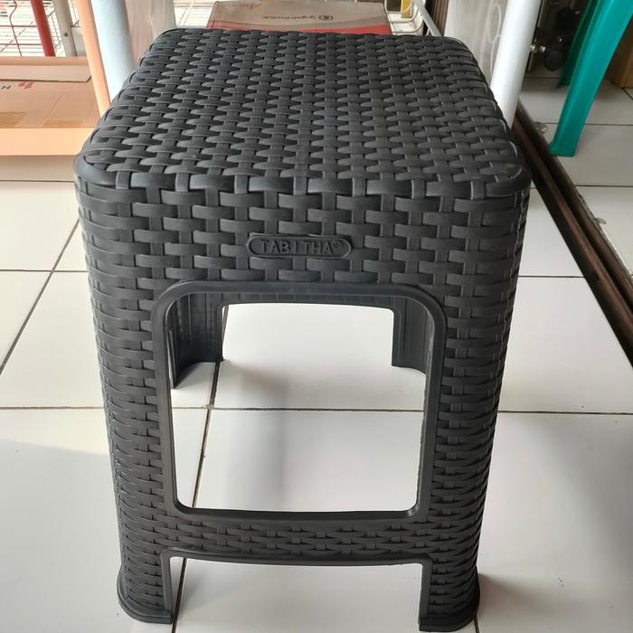 Gambar Bangku Baso Plastik Rotan/Kursi Baso Rotan Plastik Murah Bagus Tabitha - Hitam dari MARVELL HOUSEWARE undefined Tokopedia