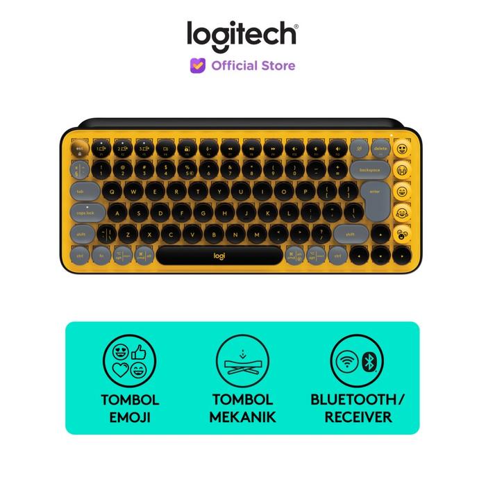 Gambar Logitech POP Keys Keyboard Wireless Mechanical Typing And Emoji Keys - Kuning dari Cemara Mas Indah undefined Tokopedia