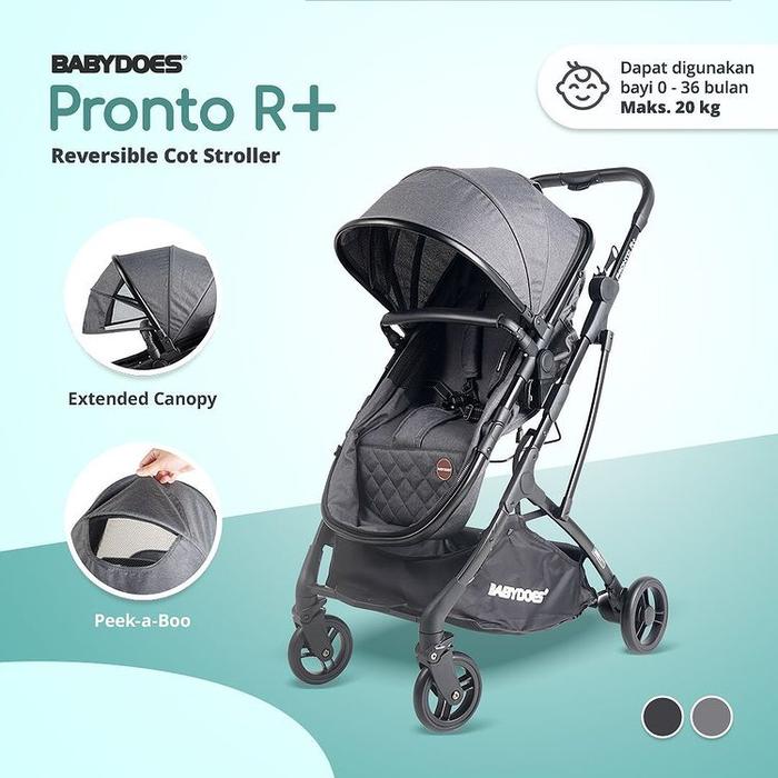 Gambar Stroller Babydoes Pronto R / Cabin Size Reversible Bayi Kereta Dorong - R+ DARK GREY, HANYA STROLLER dari LemariAnakku undefined Tokopedia
