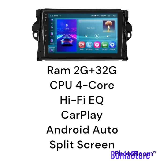 Gambar Head Unit Android Toyota Fortuner 2015+Frame Fit NonGap+Kabel PnP Wifi - 2+32G 4-Core dari BoniaStore undefined Tokopedia