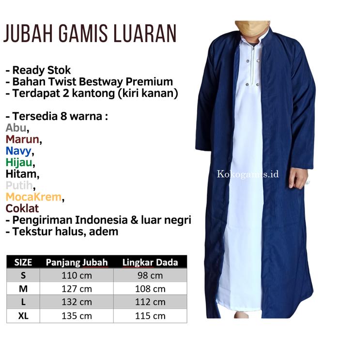 Gambar PROMO Jubah GAMIS tob PREMIUM / Jubah luaran gamis pria nyaman ORI - NANY, M dari KOKOGAMIS.ID undefined Tokopedia