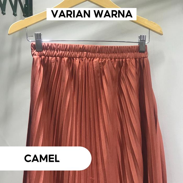 Gambar Rok plisket panjang jumbo / Rok plisket payung muslimah warna terang - CAMEL dari Anita_Queen undefined Tokopedia