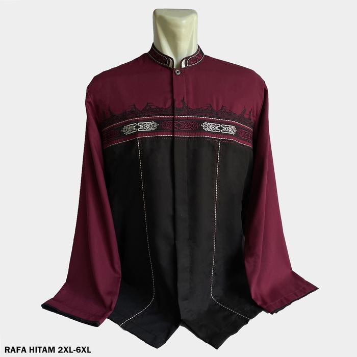 Gambar BAJU KOKO RAFA MUSLIM PRIA JUMBO SIZE XXL-XXXXXXL WARNA PJ HITAM COKLA - RAFA HITAM PJNG, 4XL dari C.R.M.SHOP undefined 4 Tokopedia