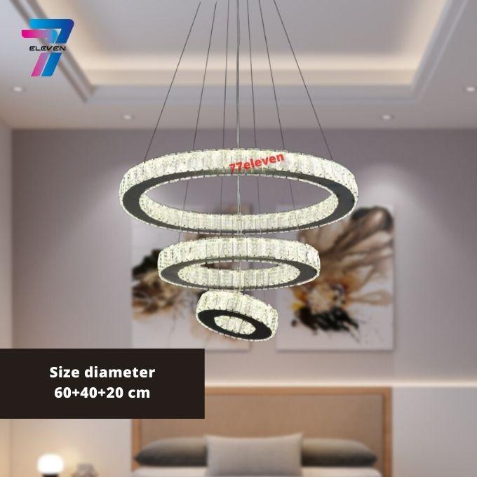 Gambar Lampu gantung hias void tangga ring LED kristal minimalis 0866 - 20-40-60 dari 77eleven0 undefined Tokopedia