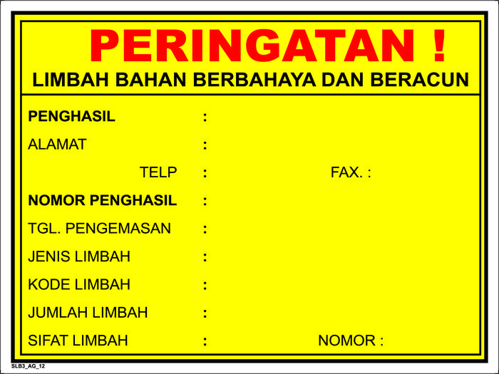 Gambar Stikeer Label Identitas Limbah B3 - POLOS dari Arka grafika undefined Tokopedia