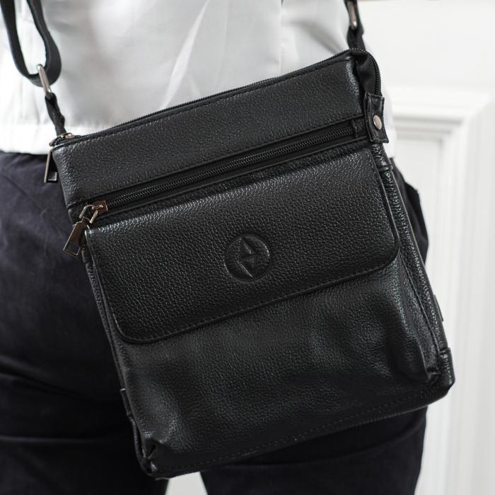 Gambar Tas Selempang Sling Bag Pria Kulit Sapi Asli THIAGO Sendy Leather - Hitam dari Sendy Leather undefined Tokopedia