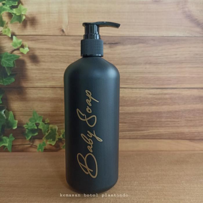 Gambar BOTOL SABUN CAIR PUMP 500ML HITAM DOFF BOTOL PUMP 500 ML AESTHETIC - baby soap dari kemasanbotolplastik undefined Tokopedia