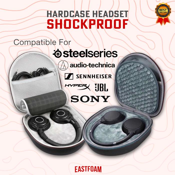 Gambar Hardcase Sony Headphone Pouch Hard Case bag for JBL Sony Headset Case - EXT BLACK, INT DARKGREY dari EastFoam undefined Tokopedia