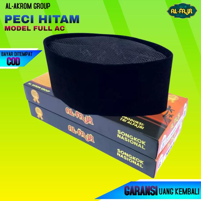Gambar Peci Songkok Kopiah Hitam Full AC Untuk Anak dan Dewasa Murah - Full AC 9 cm, No.10 dari Al Akrom Group undefined Tokopedia
