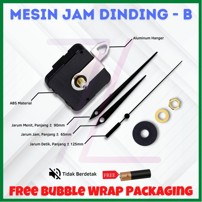 Gambar Mesin Jam Dinding DIY QUARTZ Silent Sweep - B dari ZigZag-Store undefined Tokopedia