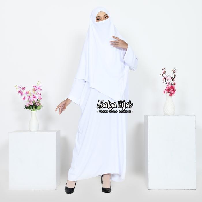 Gambar Gamis Kaftan Yoora + Khimar Instan Niqab - Putih dari eRsyah Gallery undefined Tokopedia