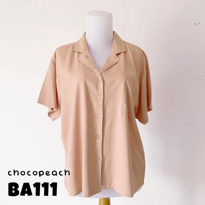 Gambar Kemeja wanita/cewek bahan rayon motif polos fashion kekinian murah - Chocopeach dari ladysstuff undefined Tokopedia