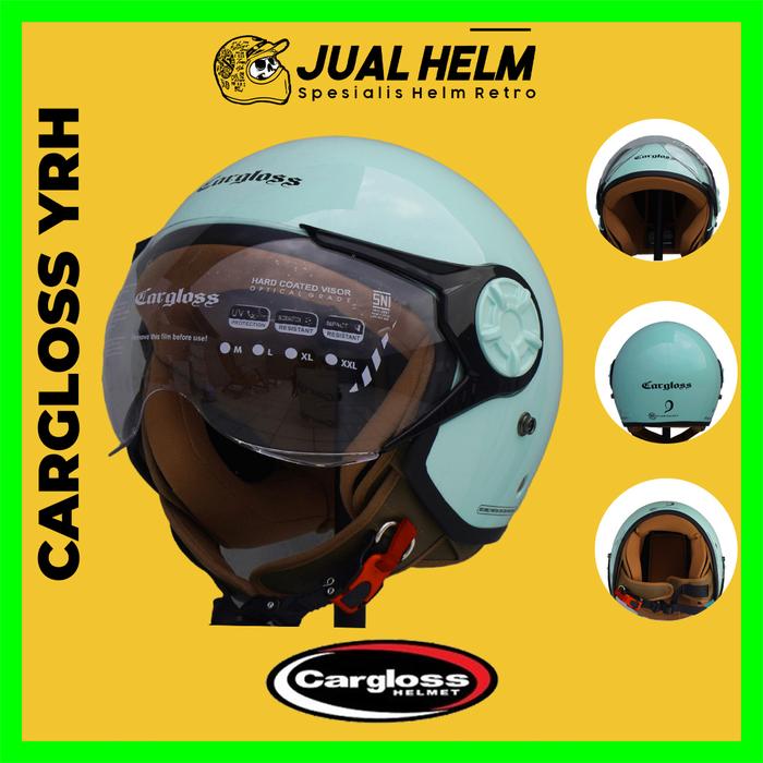 Gambar Helm Cargloss Hijab YRH | Helm Wanita | Helm Retro | Helm Half Face - Slime Green dari Jual Helm undefined Tokopedia