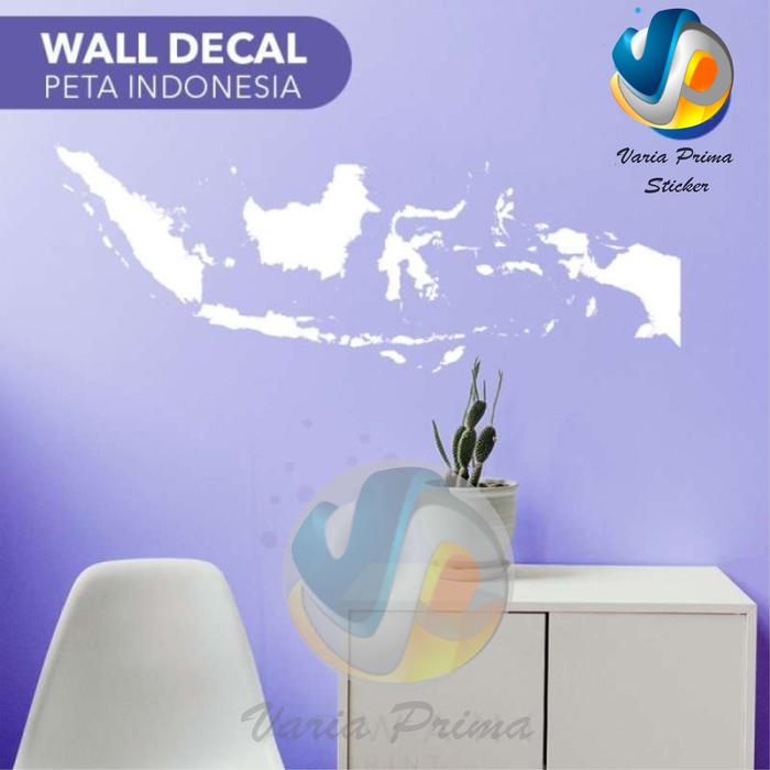 Gambar Stiker Dinding Peta Indonesia Wall Decal Cutting Sticker Tembok Kantor - 80 x 30 cm dari VARIA PRIMA undefined Tokopedia