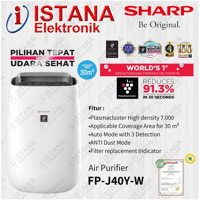 Gambar AIR PURIFIER SHARP 30 M2 - FPJ40Y - ION PLASMACLUSTER ANTI CORONA dari ISTANA ELEKTRONIK PALEMBANG undefined Tokopedia