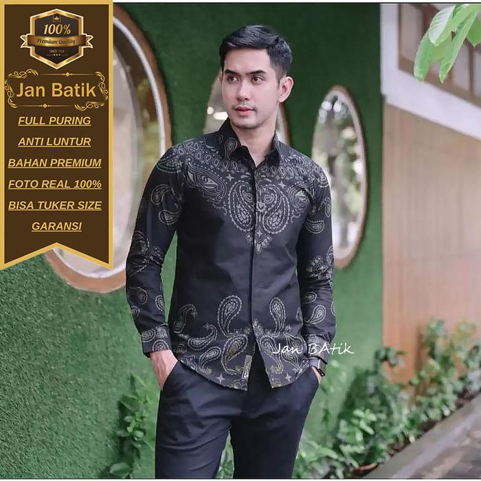 Gambar MODEL TERBARU!! KEMEJA PRIA BATIK LENGAN PANJANG PRIA SLIM FIT - M dari Jan Batik undefined Tokopedia