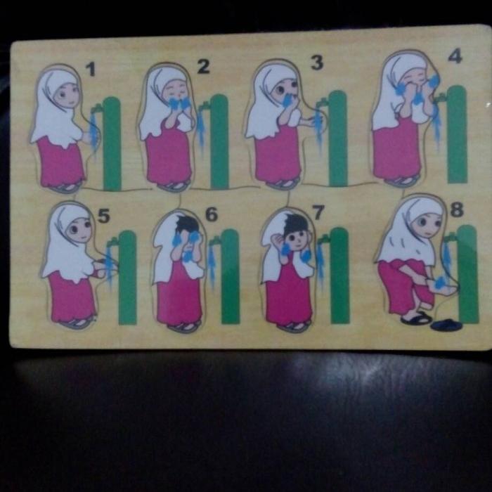 Gambar mainan edukasi anak- puzzle wudhu perempuan dari MAINAN ALFAQIH undefined Tokopedia