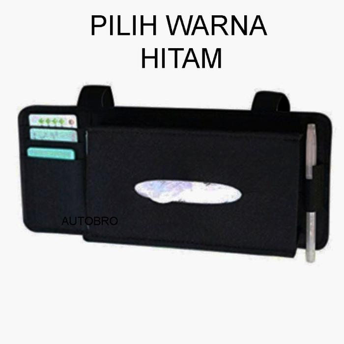 Gambar CAR SUN VISOR TISSUE ORGANIZER / TEMPAT TISSUE TISU KARTU ETOLL MOBIL - Hitam dari sanazstore undefined Tokopedia