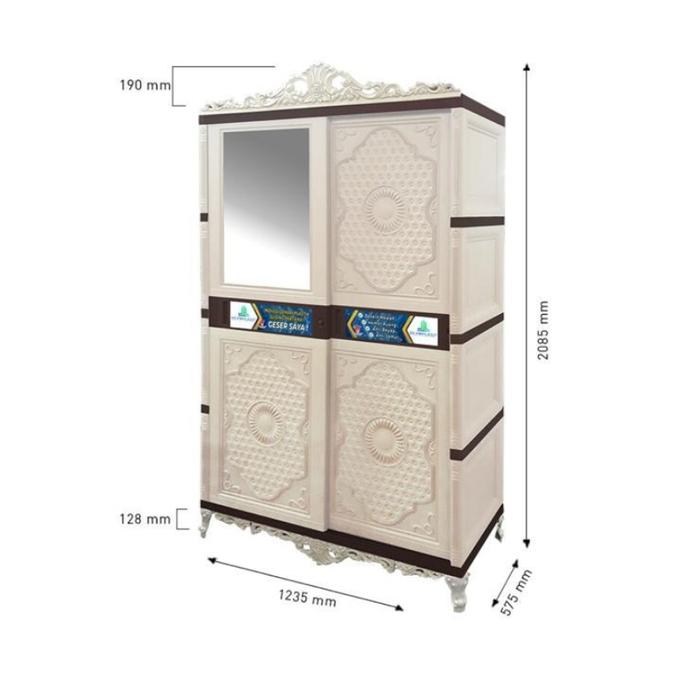 Gambar Lemari Plastik Olymplast Sliding Jumbo Classic dan Modern - CLASSIC dari Living New undefined Tokopedia
