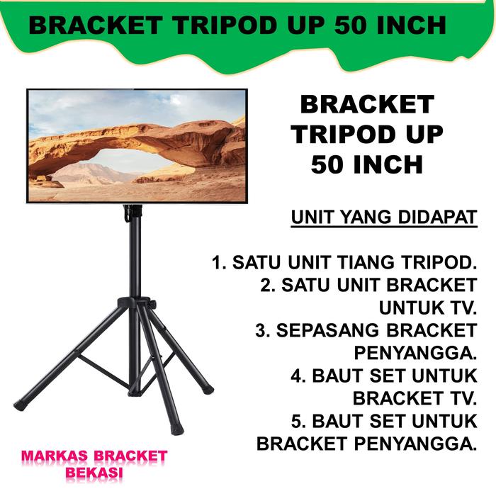 Gambar Bracket TV Standing Braket Tripod 32 39 40 43 49 50 inch Untuk TV - TRIPOD TV UP 50 dari Markas Remote dan Bracket TV undefined Tokopedia