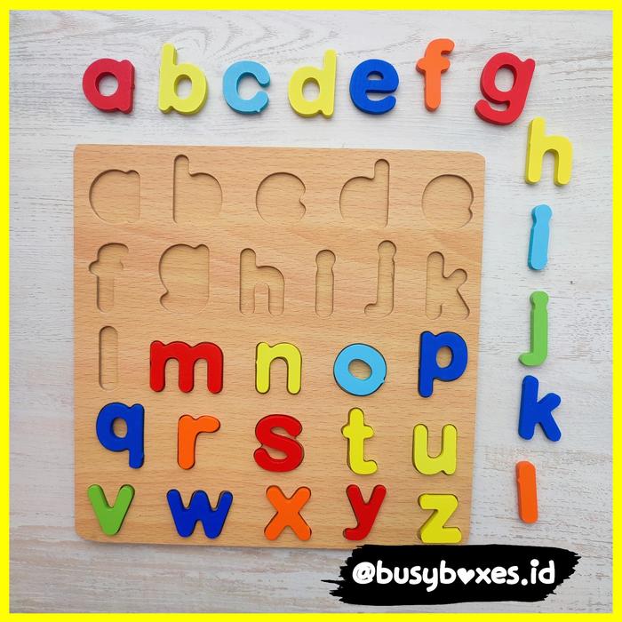 Gambar [busyboxes.id] Mainan Edukasi anak puzzle huruf kecil kayu dari busyboxes undefined Tokopedia