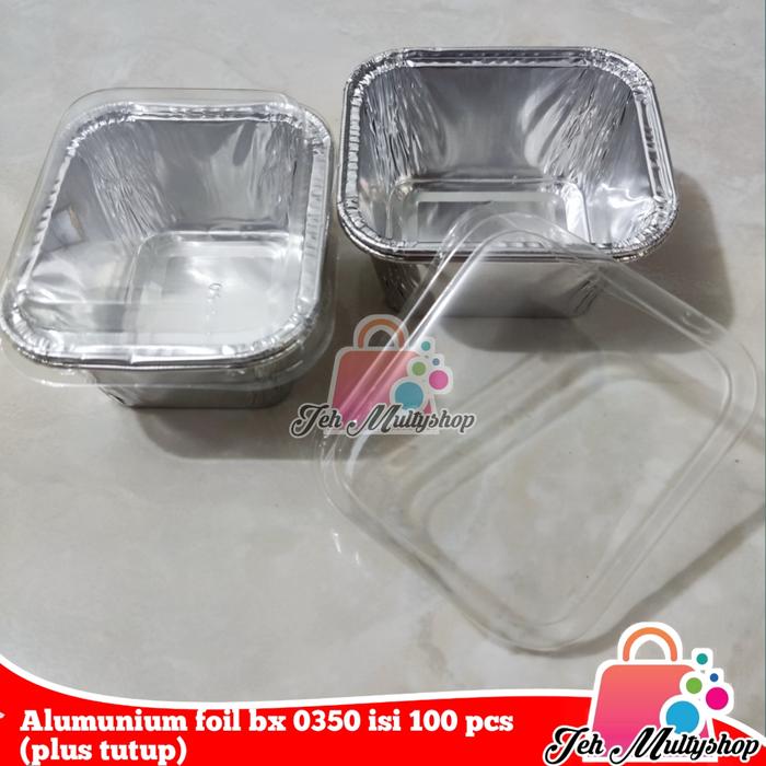Gambar Alumunium foil tray bx 0350 isi 100 pcs (plus tutup/tanpa tutup) - plus tutup dari Jeh Multyshop undefined Tokopedia