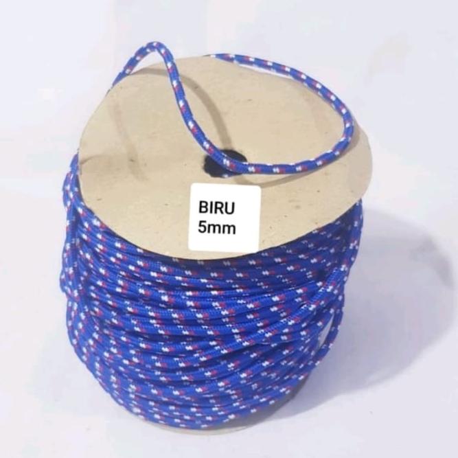Gambar TALI PRUSIK 5MM ROLL BESAR HARGA PER ROLL ISI 500 GRAM (+-60METER ) - BIRU PER ROLL dari Mulia Jaya Interlining undefined Tokopedia