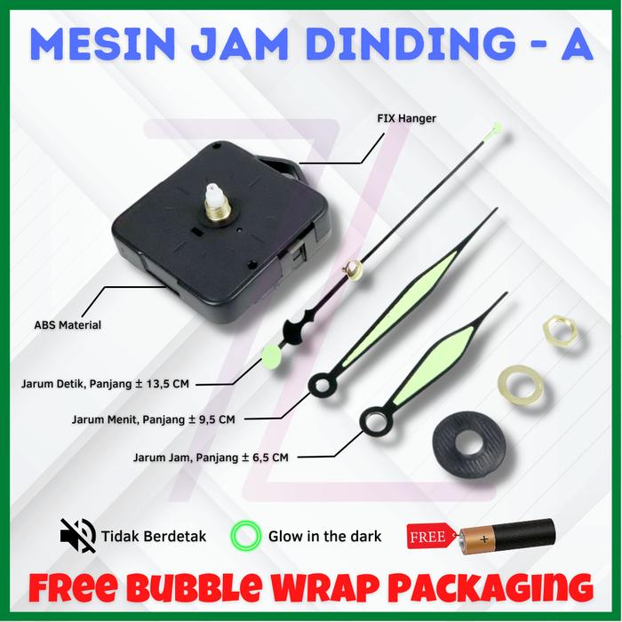 Gambar Mesin Jam Dinding DIY QUARTZ Silent Sweep - A dari ZigZag-Store undefined Tokopedia