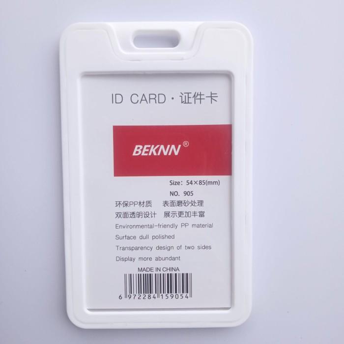 Gambar wadah id card 2 side card holder plastik casing kartu idcard BEKNN - Putih dari Jakartacard undefined Tokopedia